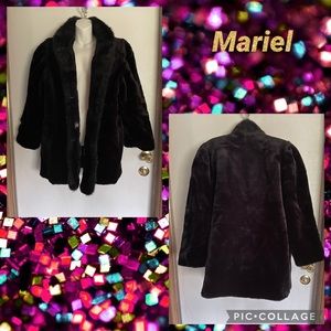 Mariel vintage black faux fur coat